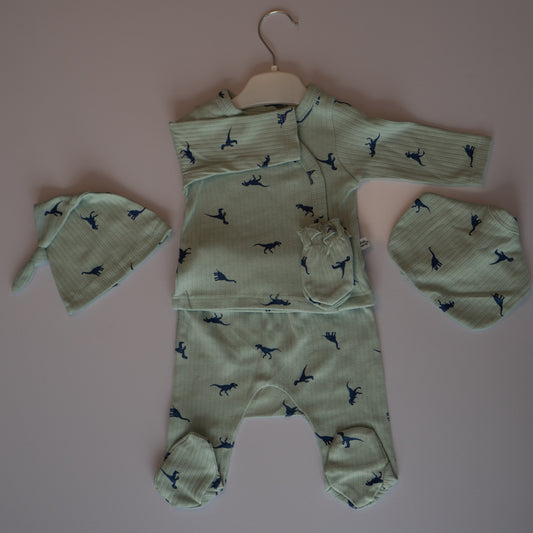 Green Dinosaur Newborn Set – 5-Piece